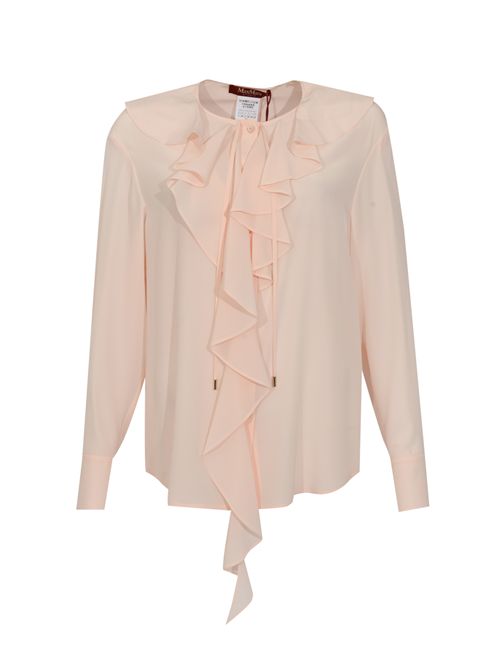 Blusa MSTEPICA in seta con volant Rosa MAX MARA STUDIO | 2616111031600043
